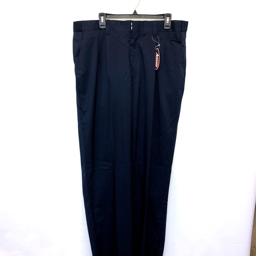 Adams Zip Up Mens 40” Waist Blue Unhemed Work Pants Comfort Stretch NWT